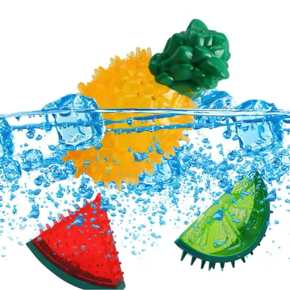 Set of 2 Cooling Dog Chew Toys – Watermelon & Lime | Freezable Fruit Design